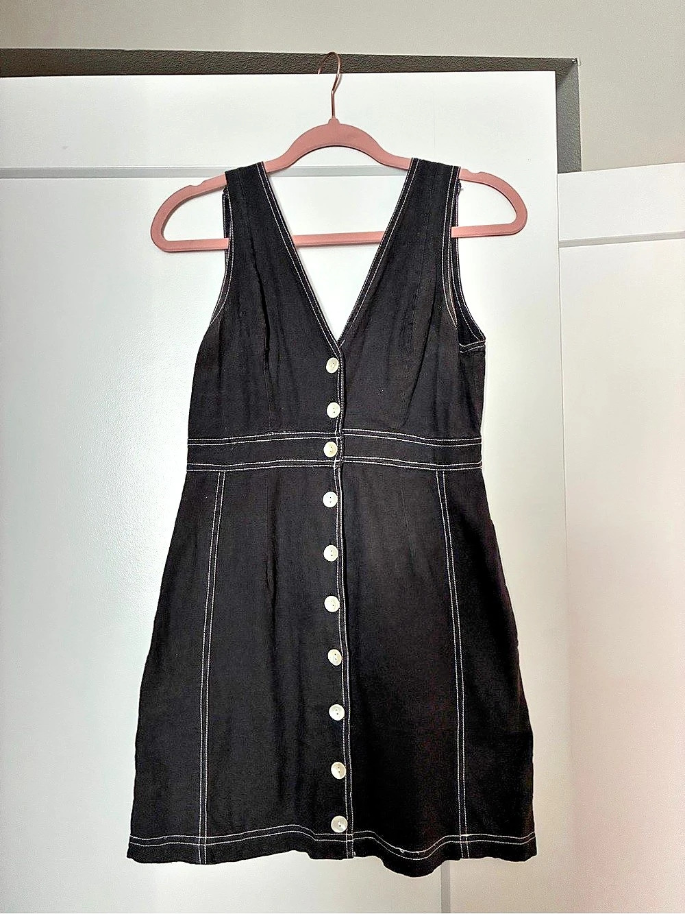 Free People London Town Mini Dress Black